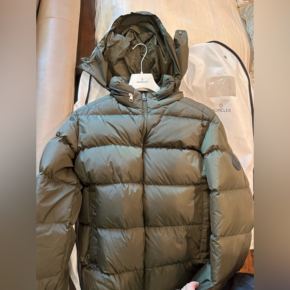 Men Moncler Olive Green Puffer Jacket Size 5